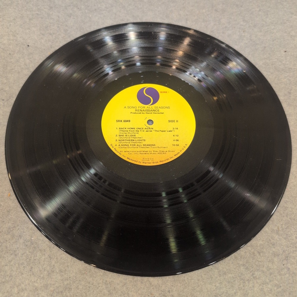 Renaissance A Song For All Seasons Vinyl LP 1978 Sire SRK 6049 Promotional Copy - Picture 4 of 4